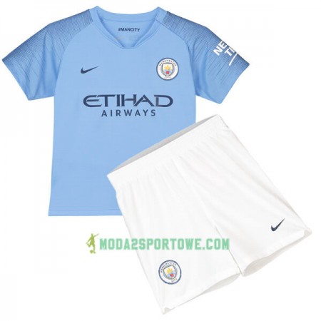 Koszulka Manchester City Dziecięcy Domowe Stroje Piłkarskie 2018/19 Krótki Rękaw